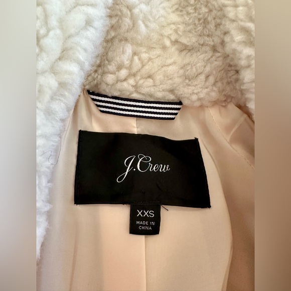 J.Crew Women’s Ivory Sherpa Teddy Zip-Up Jacket w/ Pockets. Size XXS - Picture 9 of 13